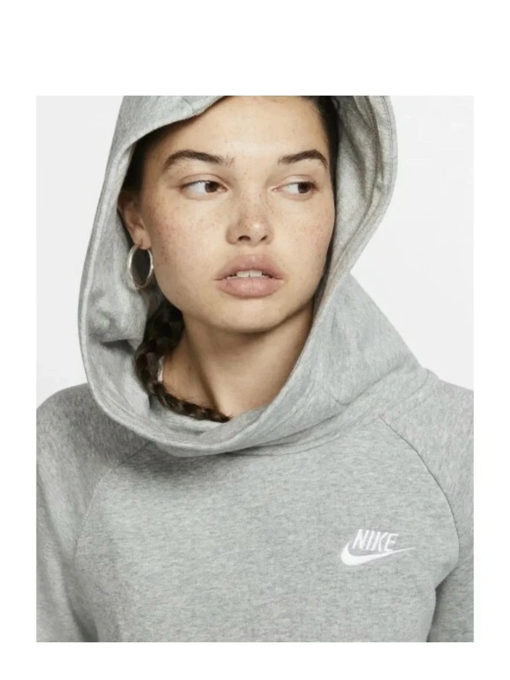 Nike Women's Funnel Neck Hoodie, XL, Grey, Pullover 0057